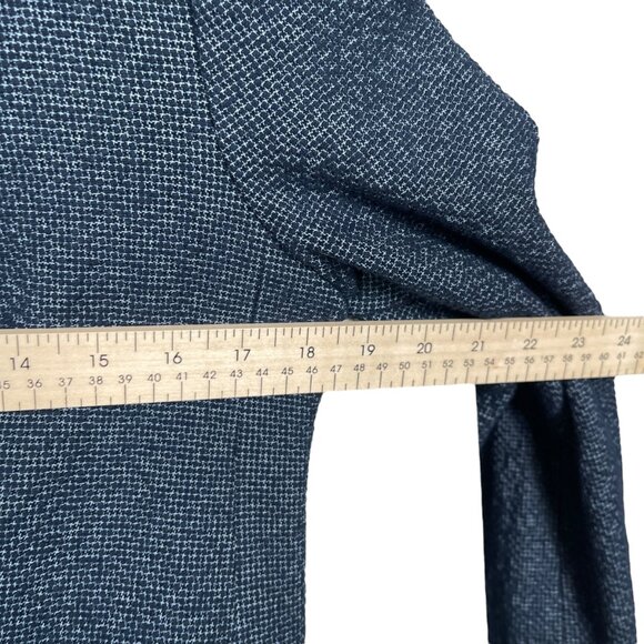 Ann Taylor Factory Tweed Blazer Size 6 Navy Blue One Button Career Workwear - Picture 12 of 12